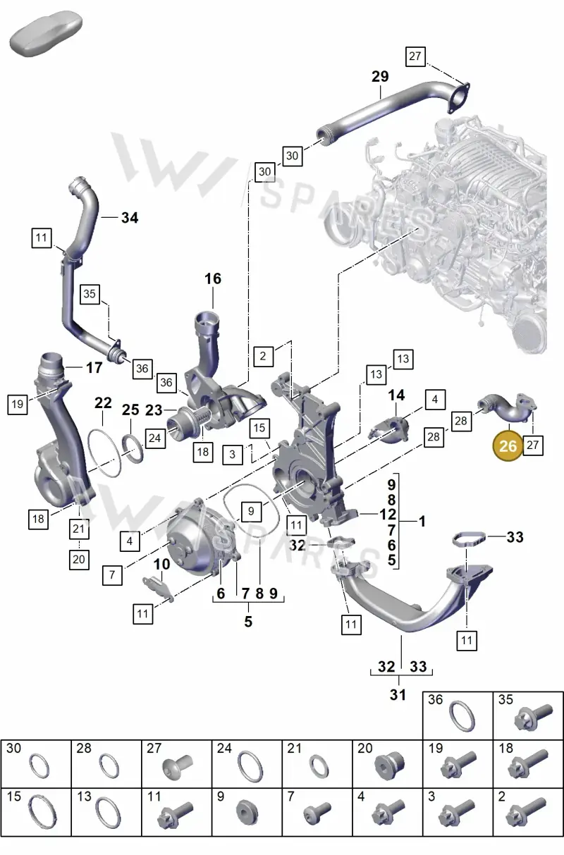 0PB121563 — Porsche 911 (2021-2022) diagram p59105000, position 26