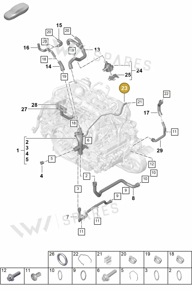 0PB121692 — Porsche 992 Carrera Coupe (2024-) diagram p63105060, position 23