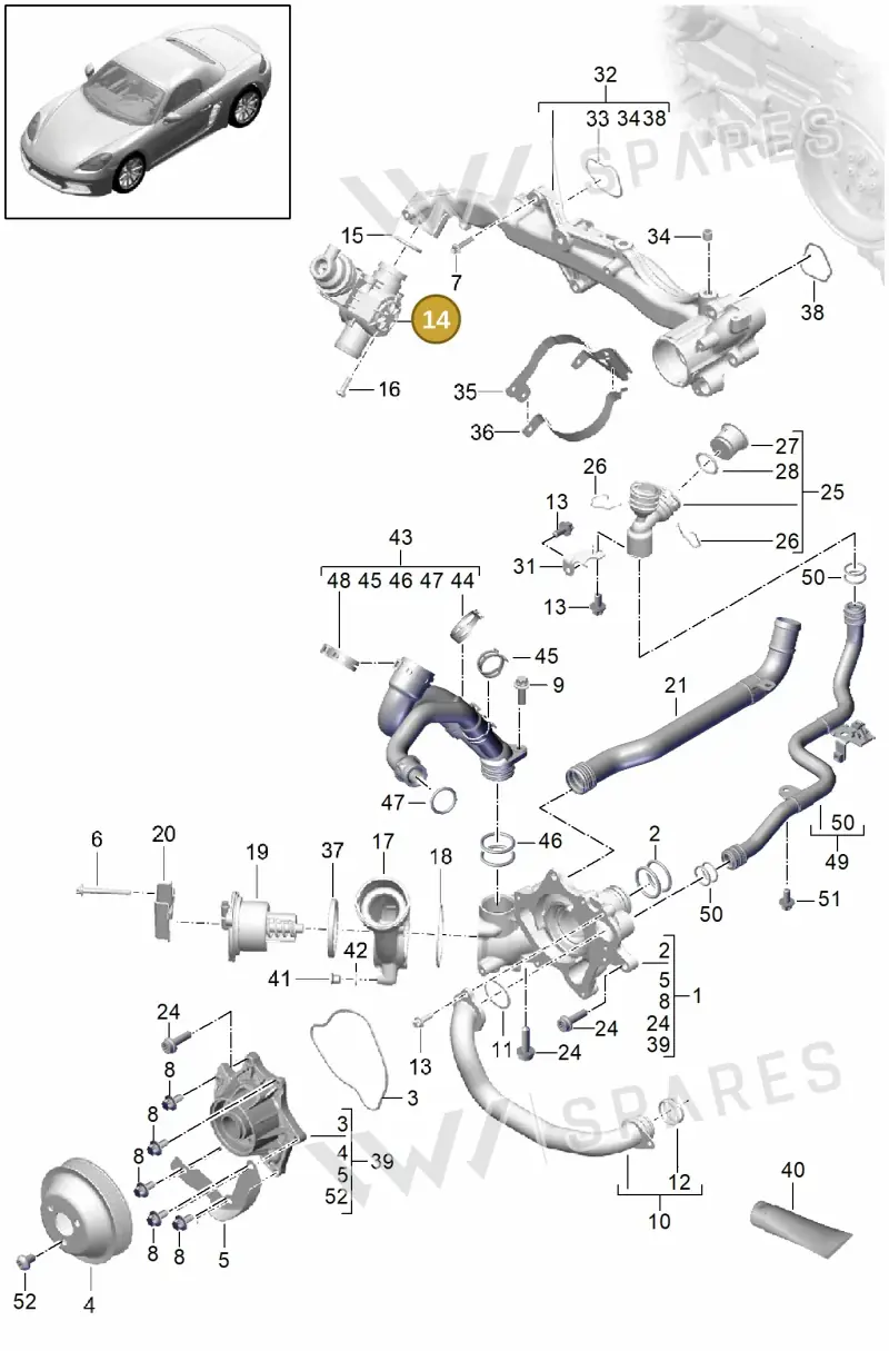 0PB121959 — Porsche Boxster (2016-2019) diagram p48105000, position 14