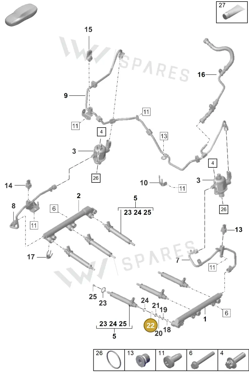 0PB127199 — Porsche 911 (2020-2022) diagram p53107000, position 22