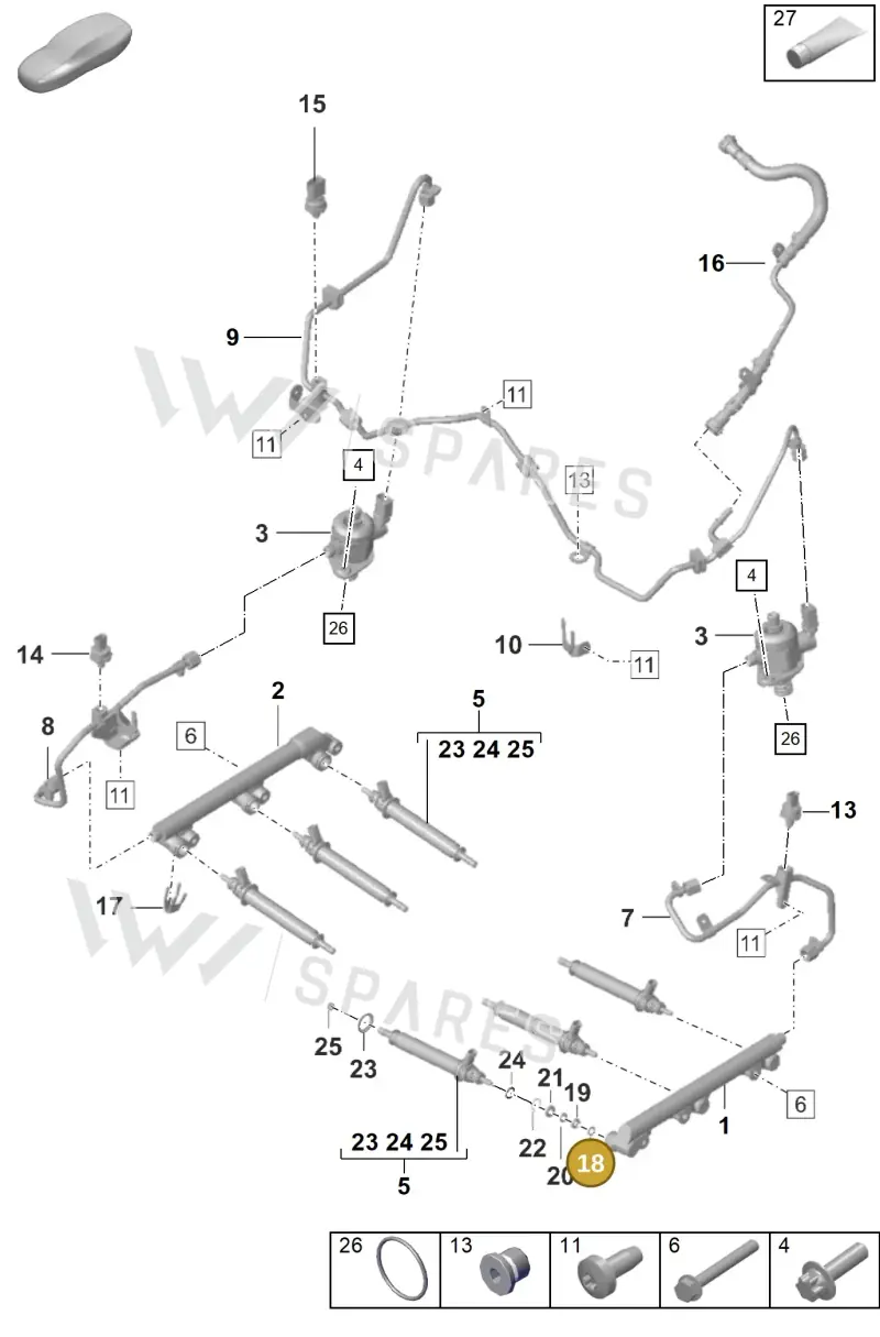 0PB127219 — Porsche 911 (2020-2022) diagram p53107000, position 18