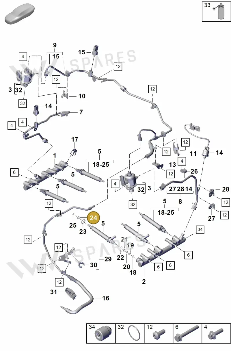 0PB127269 — Porsche Boxster Spyder (2019-2020) diagram p55107000, position 24