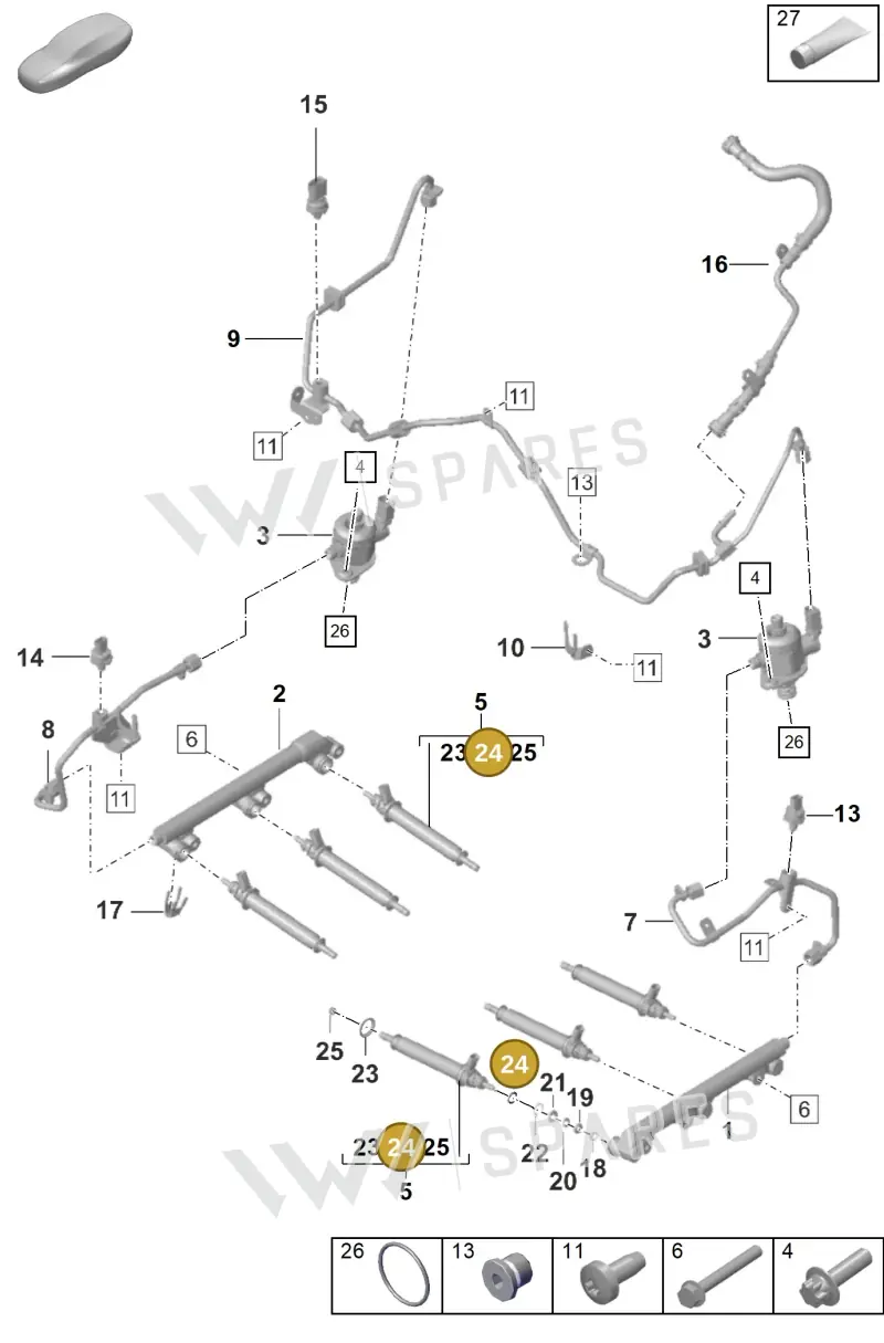 0PB127269 — Porsche 911 (2020-2022) diagram p53107000, position 24