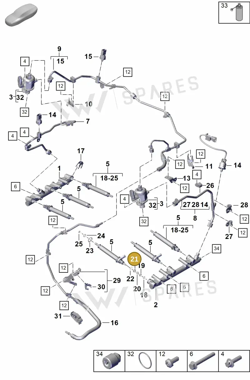 0PB128071 — Porsche Boxster Spyder (2019-2020) diagram p55107000, position 21