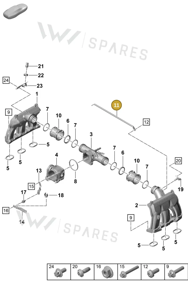 0PB129077 — Porsche 992 Sport Classic (2020-) diagram p57107100, position 11