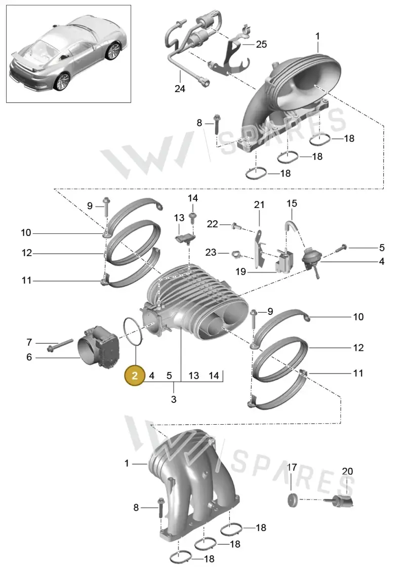 0PB129219 — Porsche 911 (2013-2020) diagram p41107010, position 2