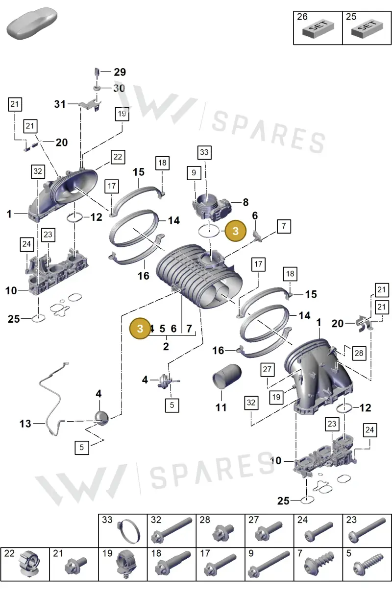 0PB129219 — Porsche Boxster Spyder (2019-2020) diagram p55107105, position 3