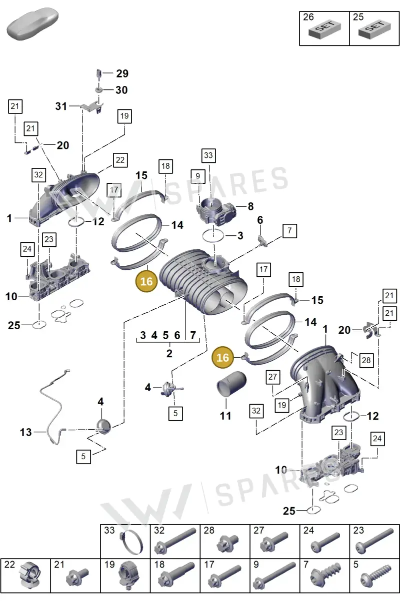 0PB129260 — Porsche Boxster Spyder (2019-2020) diagram p55107105, position 16