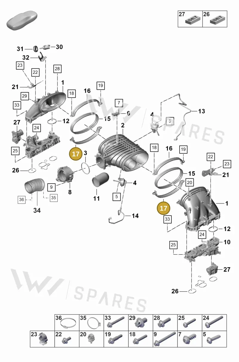 0PB129260 — Porsche 911 (2021-2022) diagram p59107100, position 17