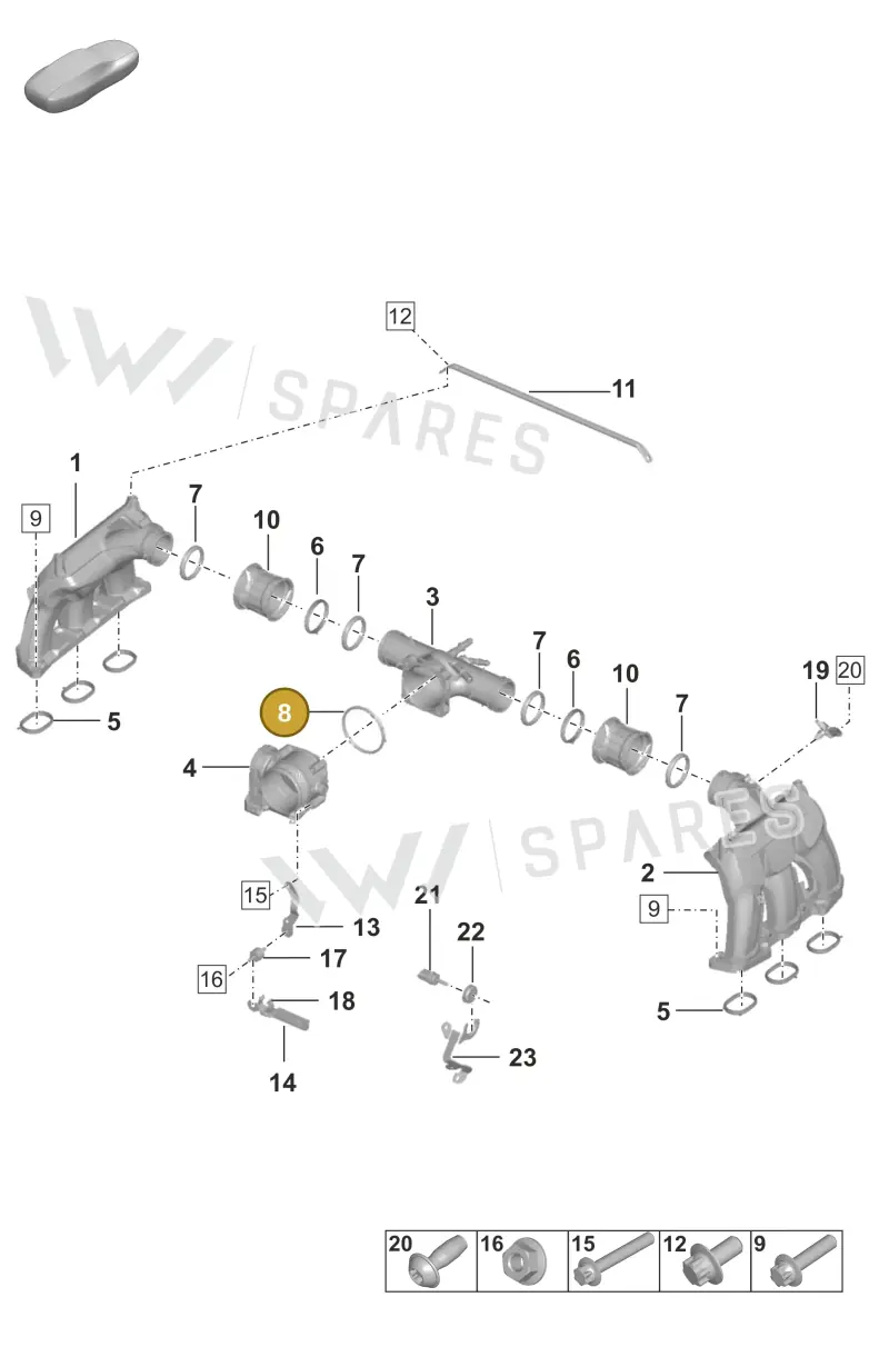 0PB129646B — Porsche 911 (2018-2024) diagram p53107100, position 8