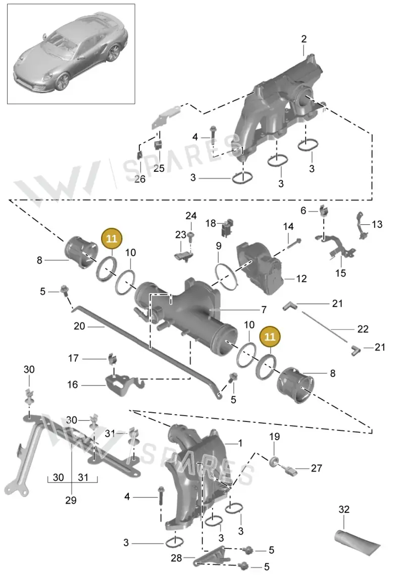 0PB129646C — Porsche GT2 RS Clubsport (2013-2020) diagram p42107010, position 11