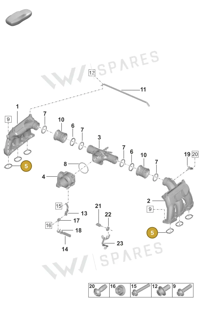 0PB129646D — Porsche 911 (2018-2024) diagram p53107100, position 5
