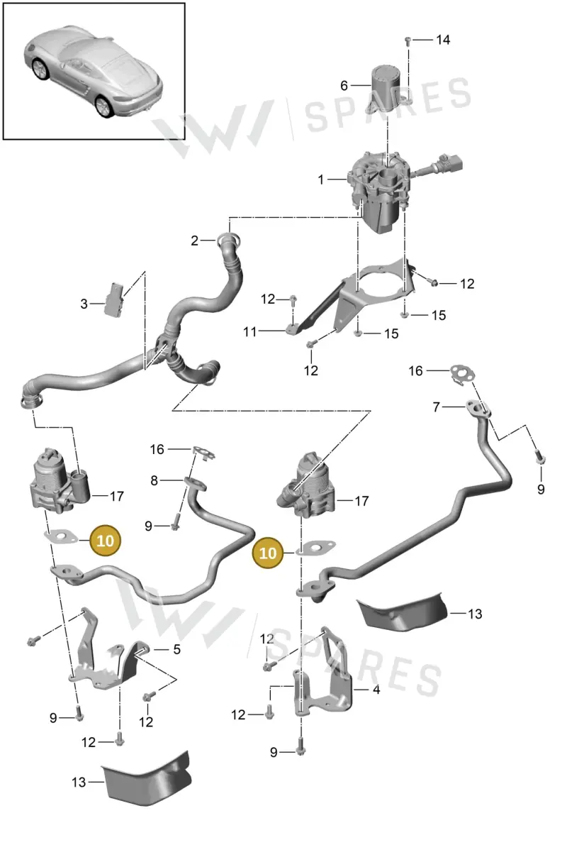 0PB131120 — Porsche Cayman (2016-2019) diagram p50108000, position 10