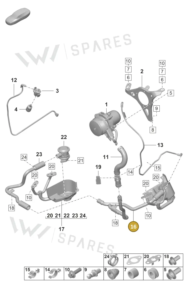 0PB131154 — Porsche 911 (2021-2022) diagram p59108000, position 16