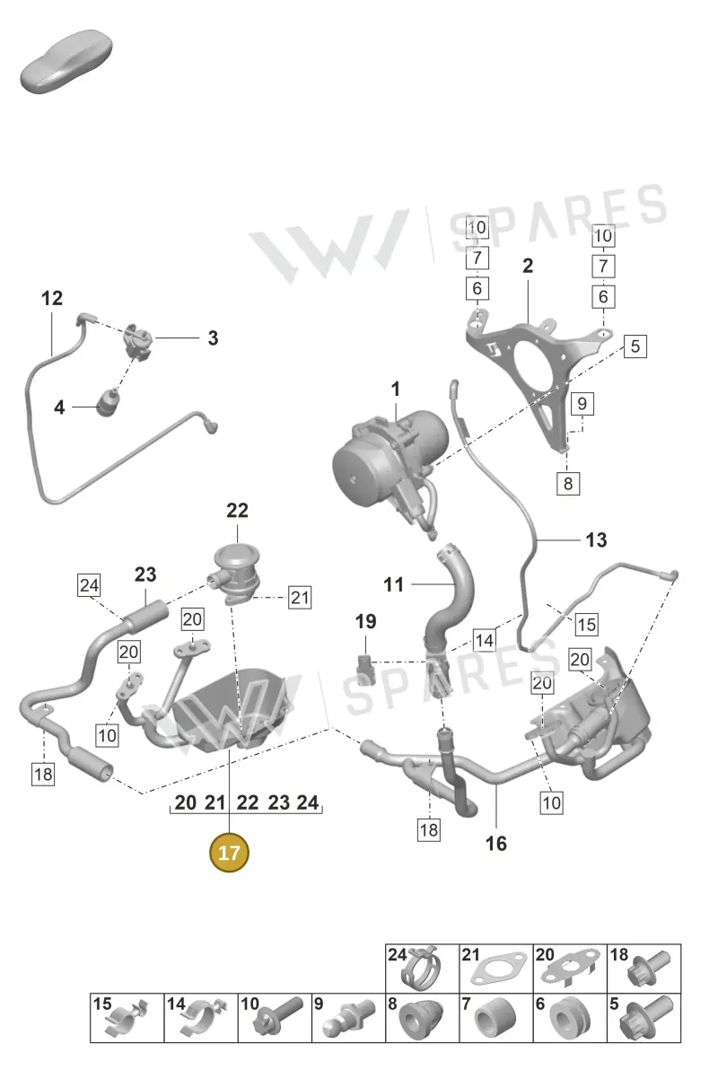 0PB131156A — Porsche 911 (2021-2022) diagram p59108000, position 17