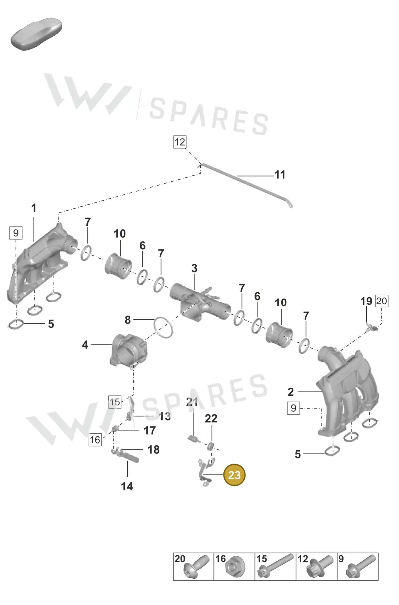 0PB131337A — Porsche 992 Carrera 4 GTS (2018-2024) diagram p53107100, position 23