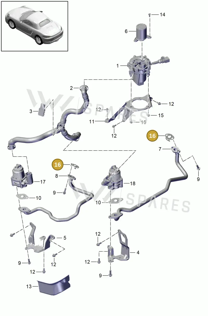 0PB131354 — Porsche Boxster (2016-2019) diagram p48000001, position 16