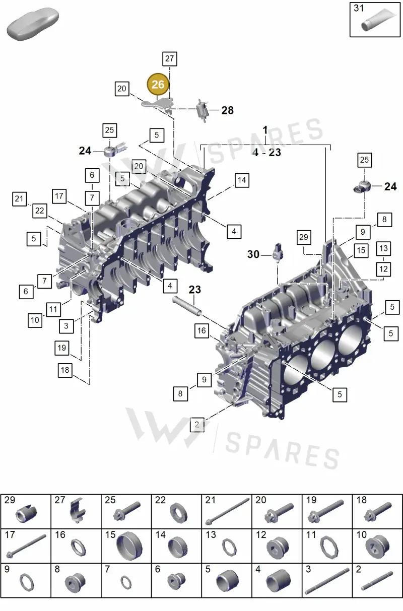 0PB131528 — Porsche 911 (2021-2022) diagram p59101100, position 26