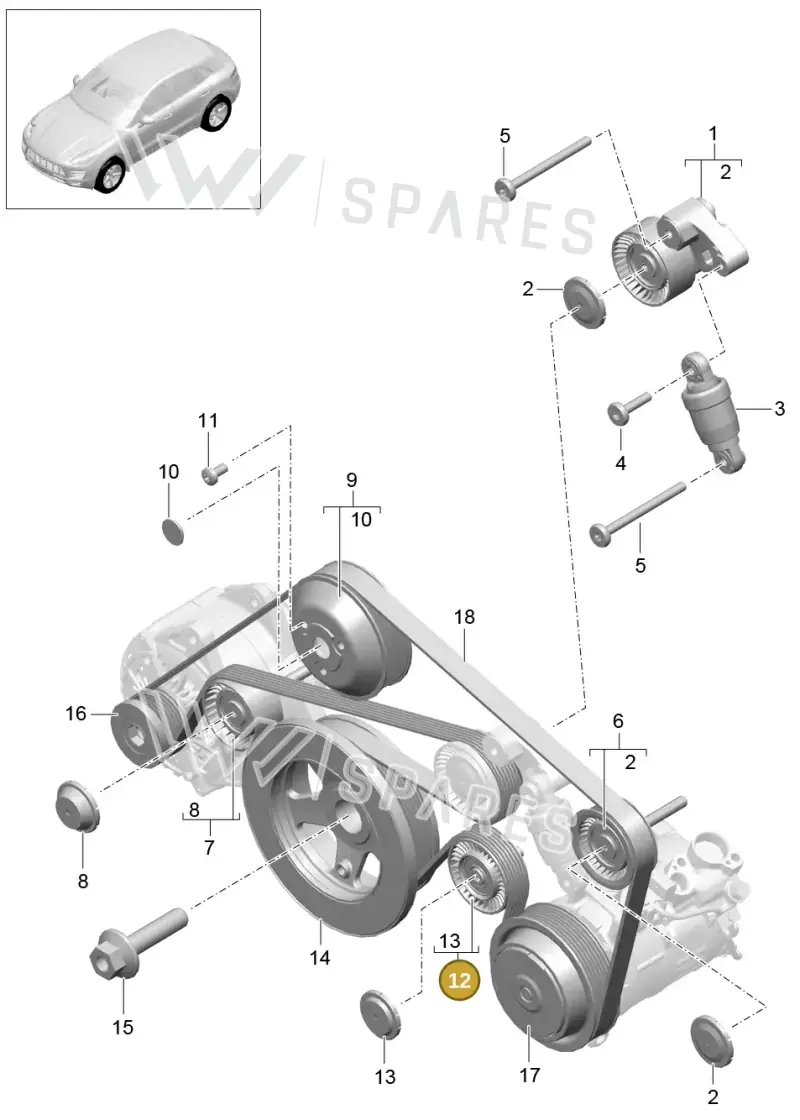 0PB145257 — Porsche Macan (2013-2018) diagram p44102060, position 12