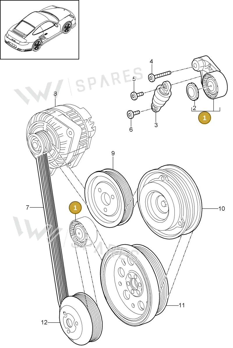 0PB903308 — Porsche GT2 RS (2009-2012) diagram p36101010, position 1
