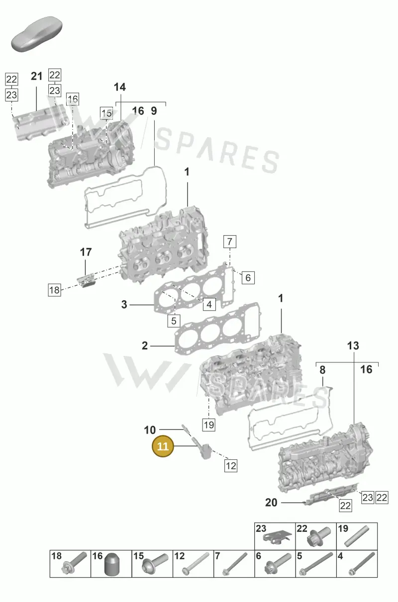 0PB905093F — Porsche 911 (2020-2022) diagram p53103000, position 11