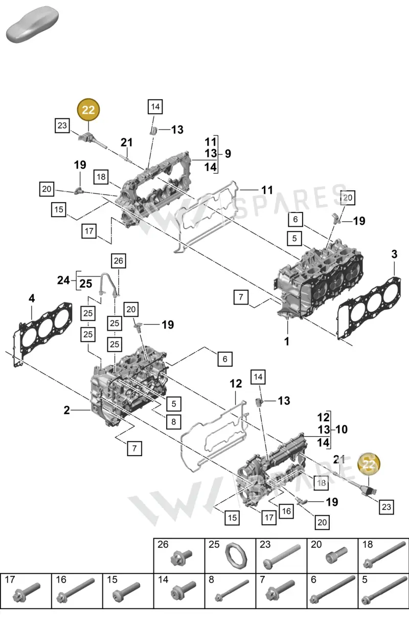 0PB905110A — Porsche Boxster Spyder (2019-) diagram p55103000, position 22