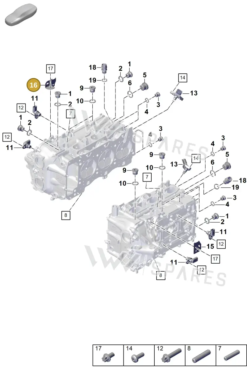 0PB906217D — Porsche 911 (2021-2022) diagram p59103020, position 16