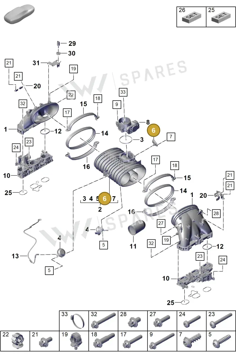 0PB907597 — Porsche Boxster Spyder (2019-2020) diagram p55107105, position 6