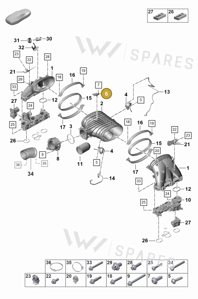 0PB907597 — Porsche 911 (2021-2022) diagram p59107100, position 6