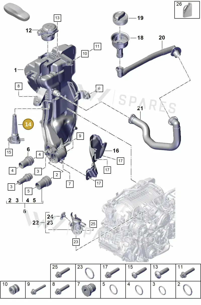 0PB907660 — Porsche Boxster Spyder (2019-2020) diagram p55104200, position 14