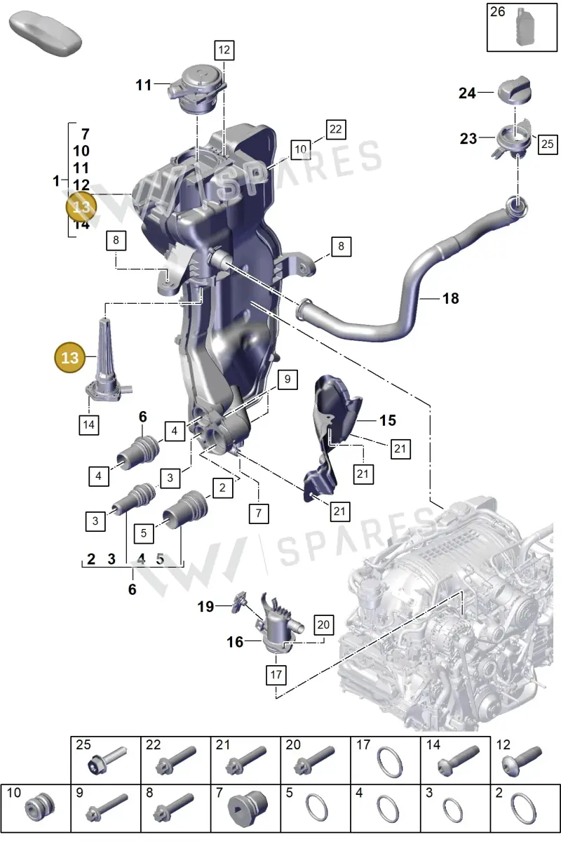 0PB907660 — Porsche 911 (2021-2022) diagram p59104200, position 13