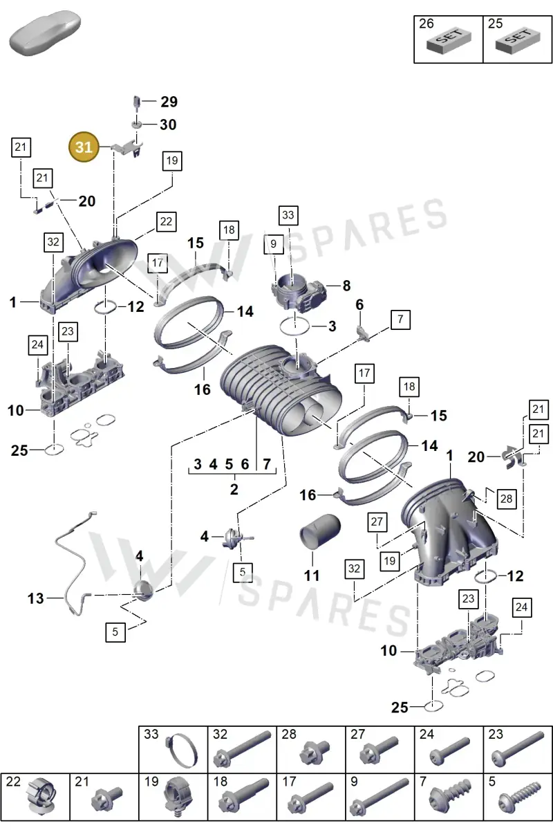 0PB971860 — Porsche Boxster Spyder (2019-2020) diagram p55107105, position 31