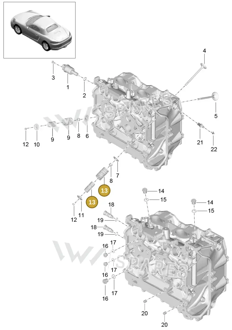 0PC109622A — Porsche Boxster (2016-) diagram p48103005, position 13