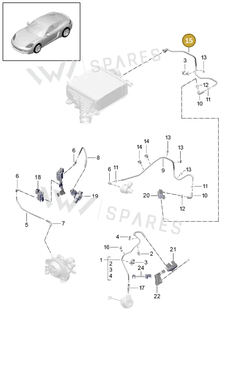 0PC129581 — Porsche Cayman (2016-2019) diagram p50107025, position 15