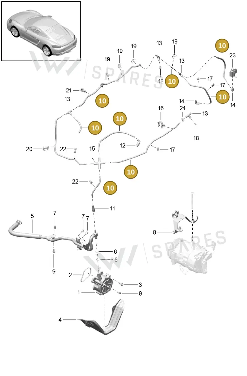 0PC129632 — Porsche Cayman (2016-2019) diagram p50107015, position 10