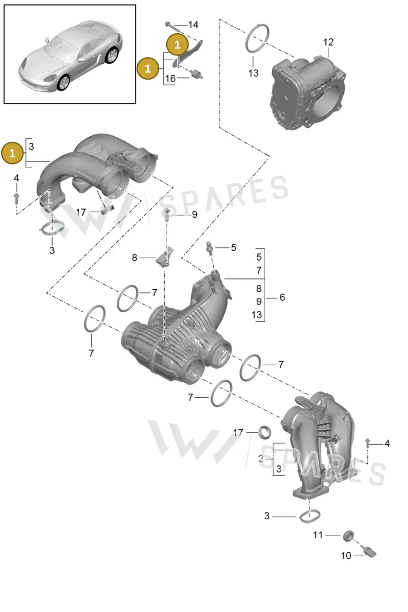 0PC129711D — Porsche Cayman (2016-2019) diagram p50107010, position 1