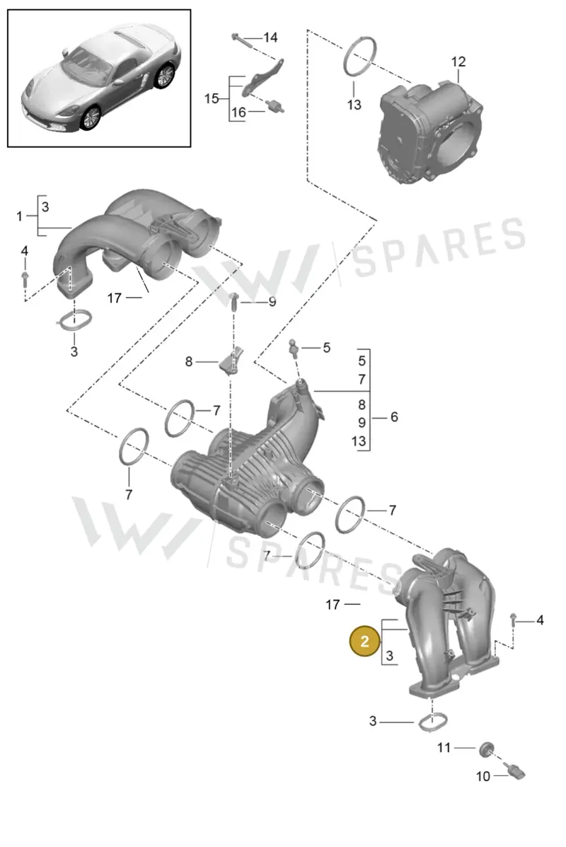 0PC129712B — Porsche Boxster (2016-2019) diagram p48107010, position 2