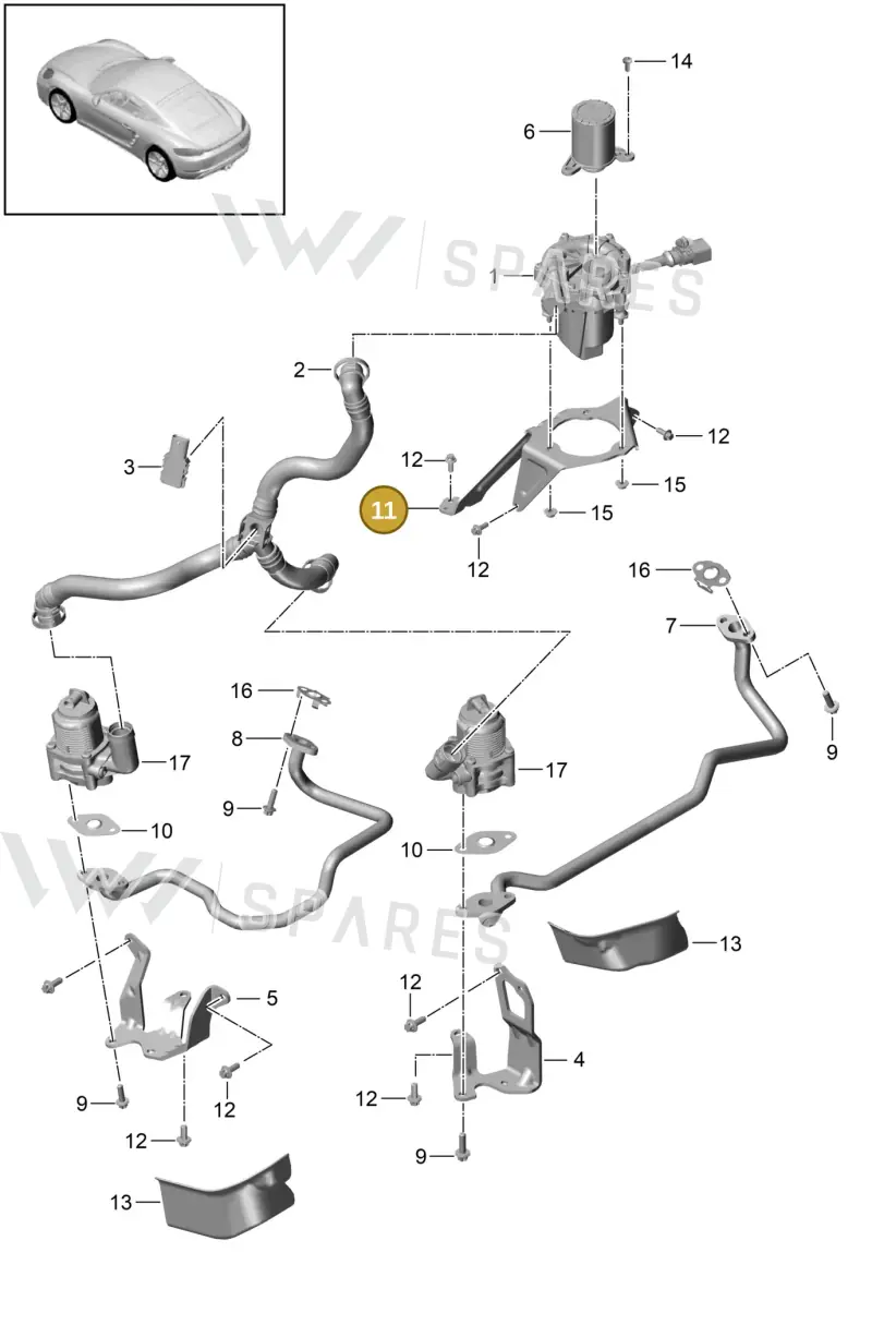 0PC131085 — Porsche Cayman (2016-2019) diagram p50108000, position 11