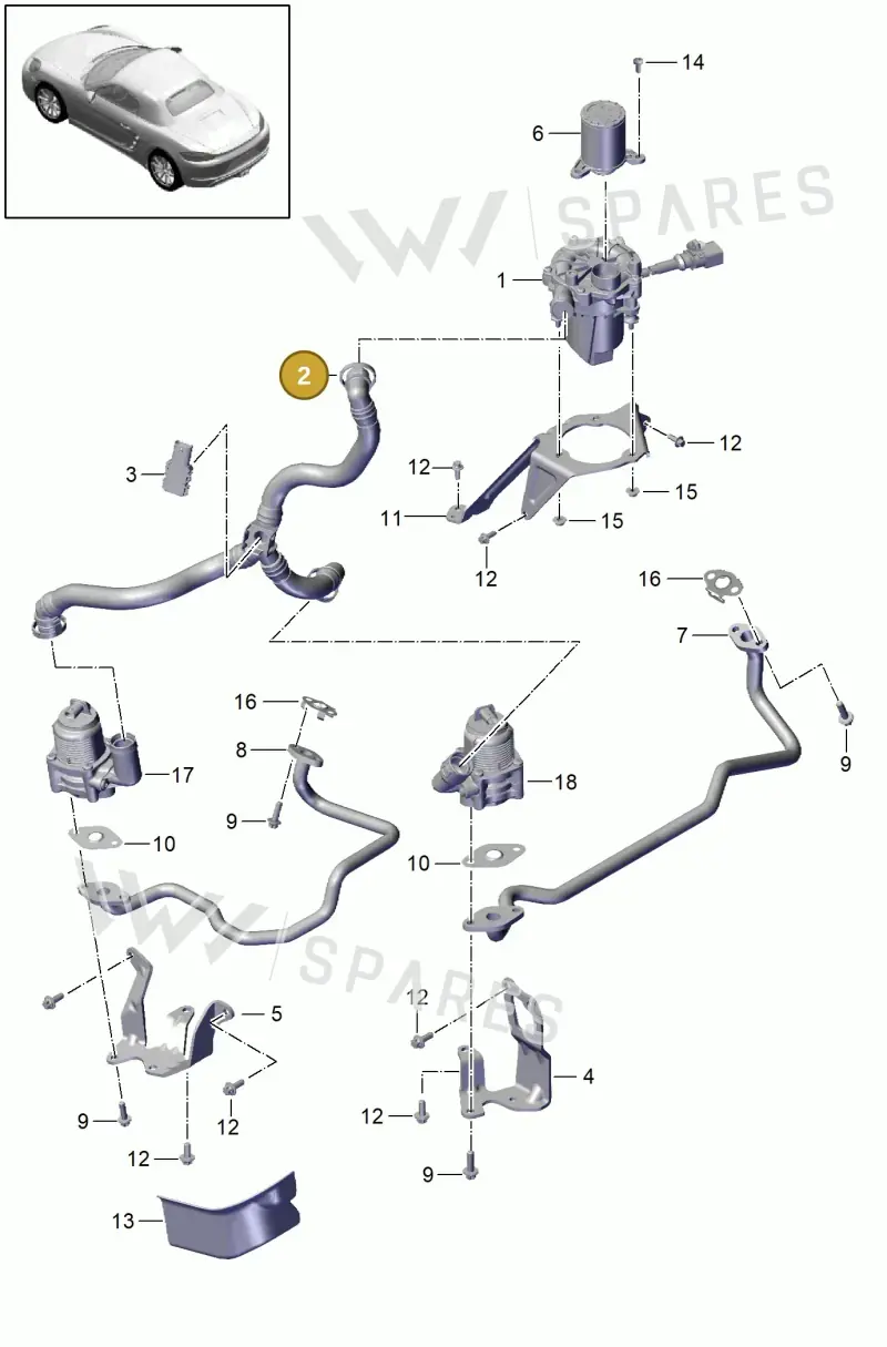 0PC131170 — Porsche Boxster (2016-) diagram p48000002, position 2