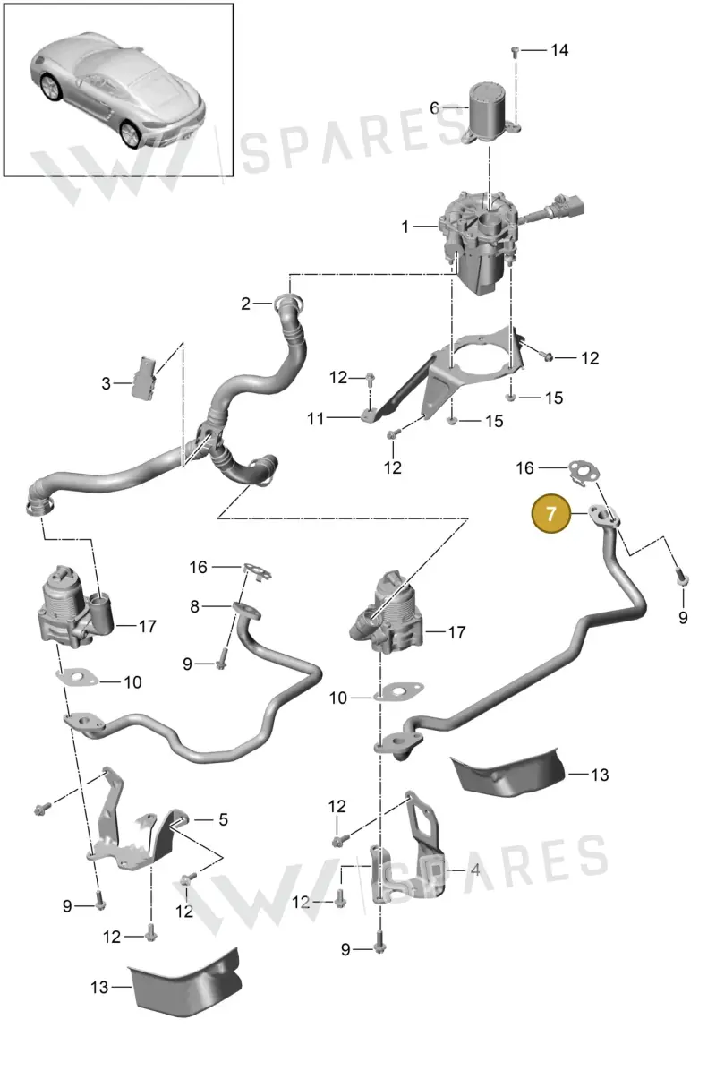 0PC131581A — Porsche Cayman (2016-2019) diagram p50108000, position 7