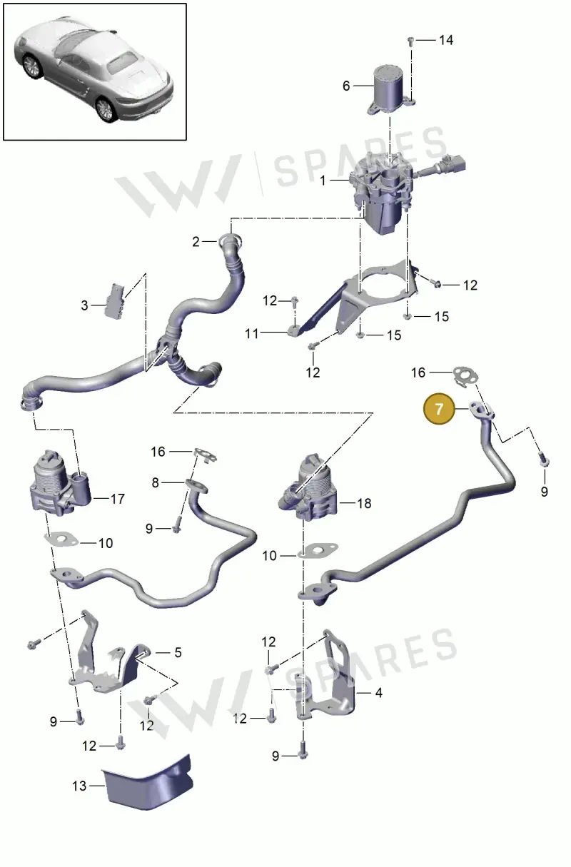 0PC131581A — Porsche Boxster (2016-2019) diagram p48000001, position 7
