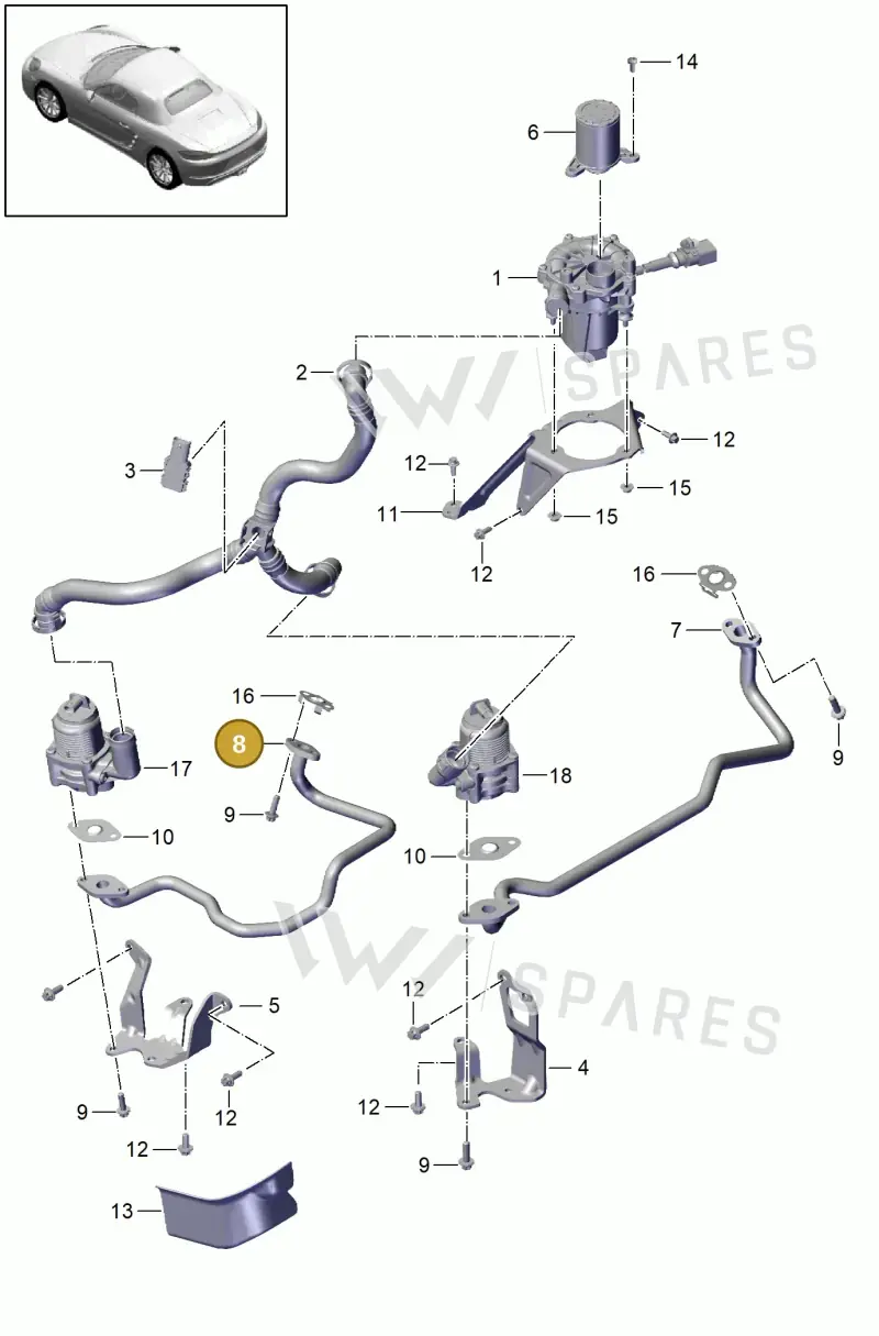 0PC131582A — Porsche Boxster (2016-) diagram p48000002, position 8