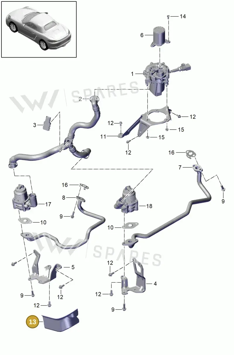 0PC131783 — Porsche Boxster (2016-2019) diagram p48000001, position 13