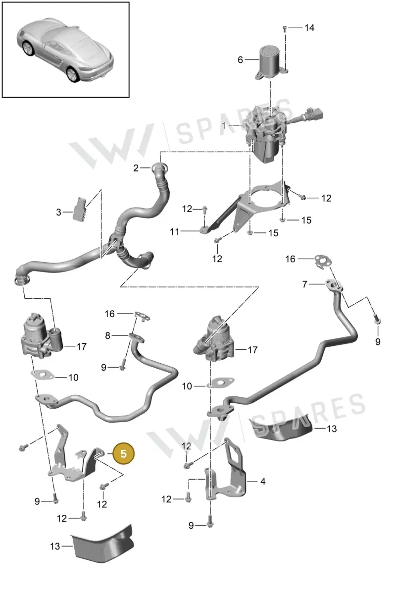 0PC131825A — Porsche Cayman (2016-2019) diagram p50108000, position 5