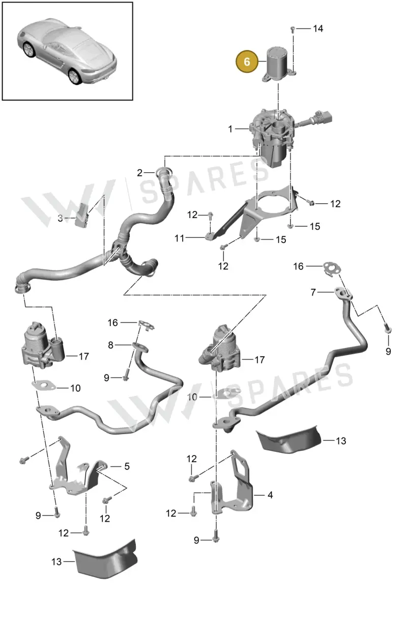 0PC131837A — Porsche Cayman (2016-2019) diagram p50108000, position 6