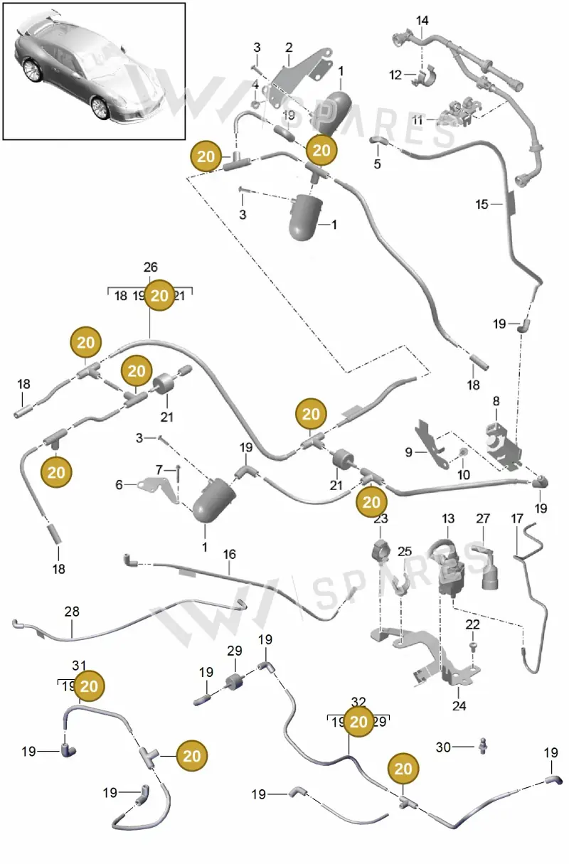 0PC133794 — Porsche 911 (2013-2020) diagram p41107000, position 20