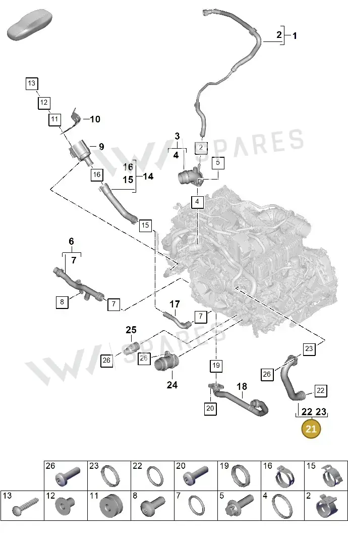 0PD121508 — Porsche 911 (2024-2025) diagram p63105070, position 21