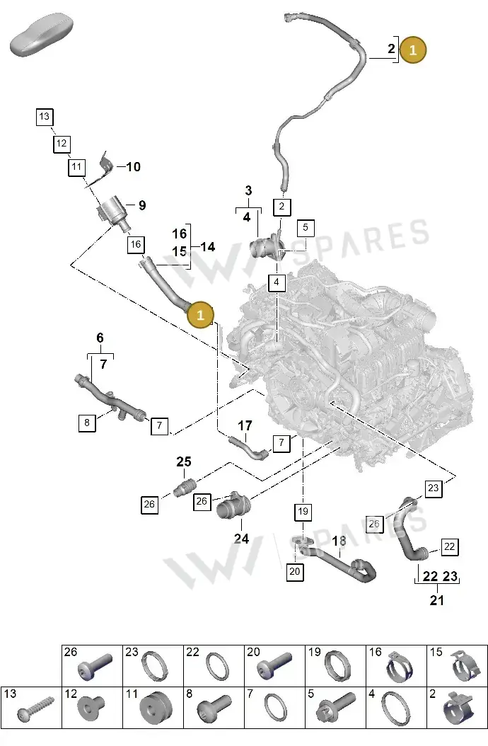 0PD121692C — Porsche 911 (2024-2025) diagram p63105070, position 1