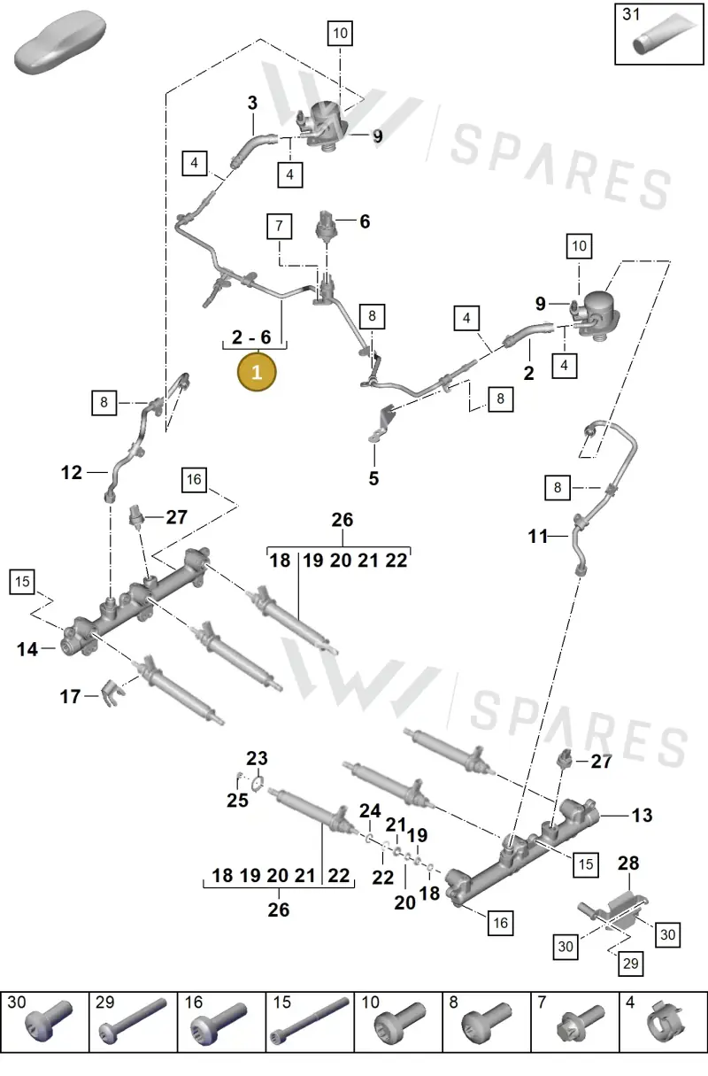0PD127503B — Porsche 911 (2024-2025) diagram p63107050, position 1