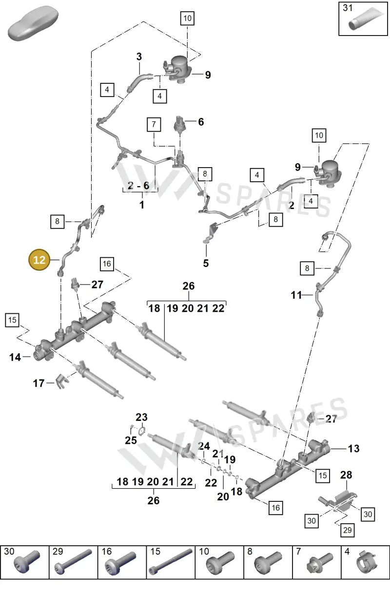 0PD127509A — Porsche 911 (2024-2025) diagram p63107050, position 12